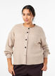Rippenstrick Strickjacke mit Kn&ouml;pfen, Beige, Model image number 0