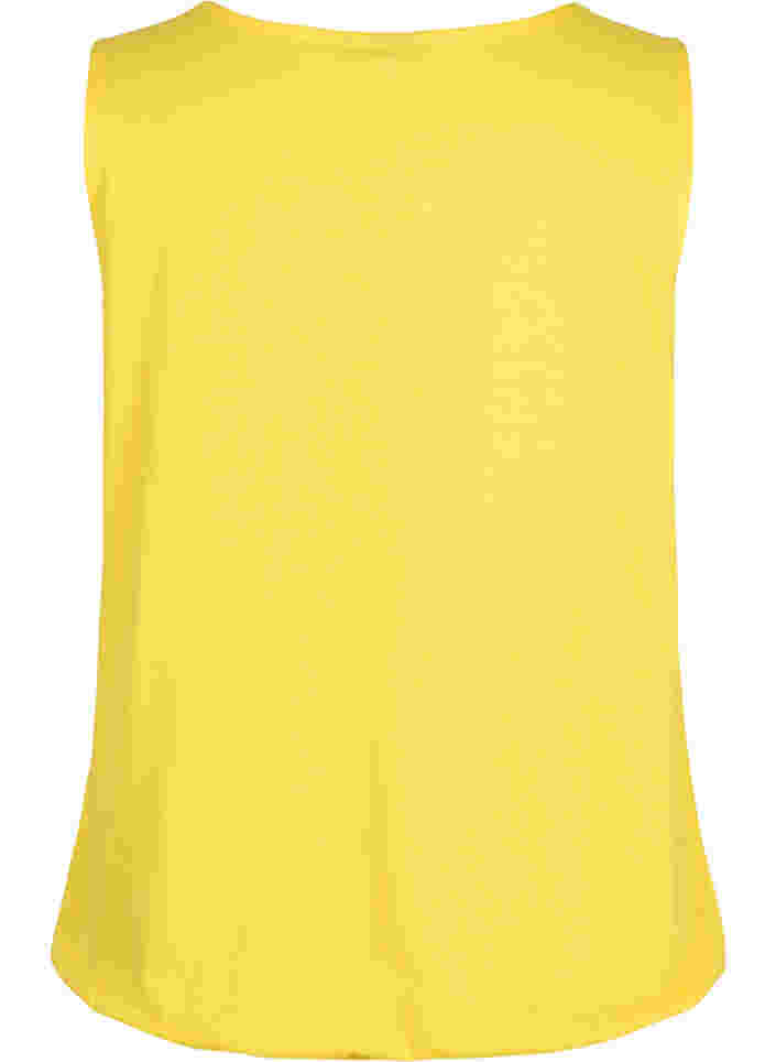 Baumwolltop mit Gummibund im Saum, Primrose Yellow, Packshot image number 1