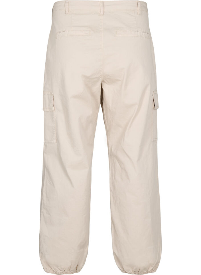 Cargohose mit hoher Taille, Beige, Packshot image number 1