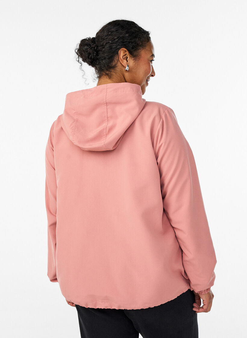 Leichte Jacke mit Kapuze und Rei&szlig;verschluss, Rot, Model image number 2