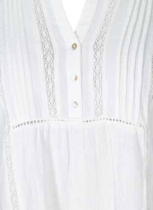 Baumwollkleid mit A-Linie, Bright White, Packshot image number 2