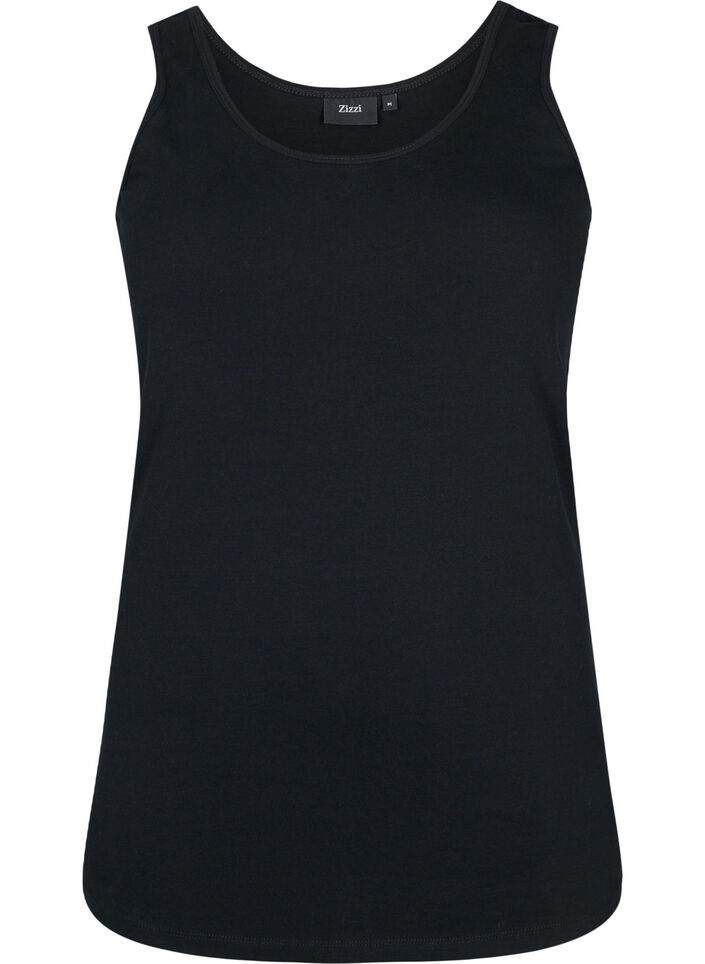 Einfarbiges basic Top aus Baumwolle, Schwarz, Packshot image number 0