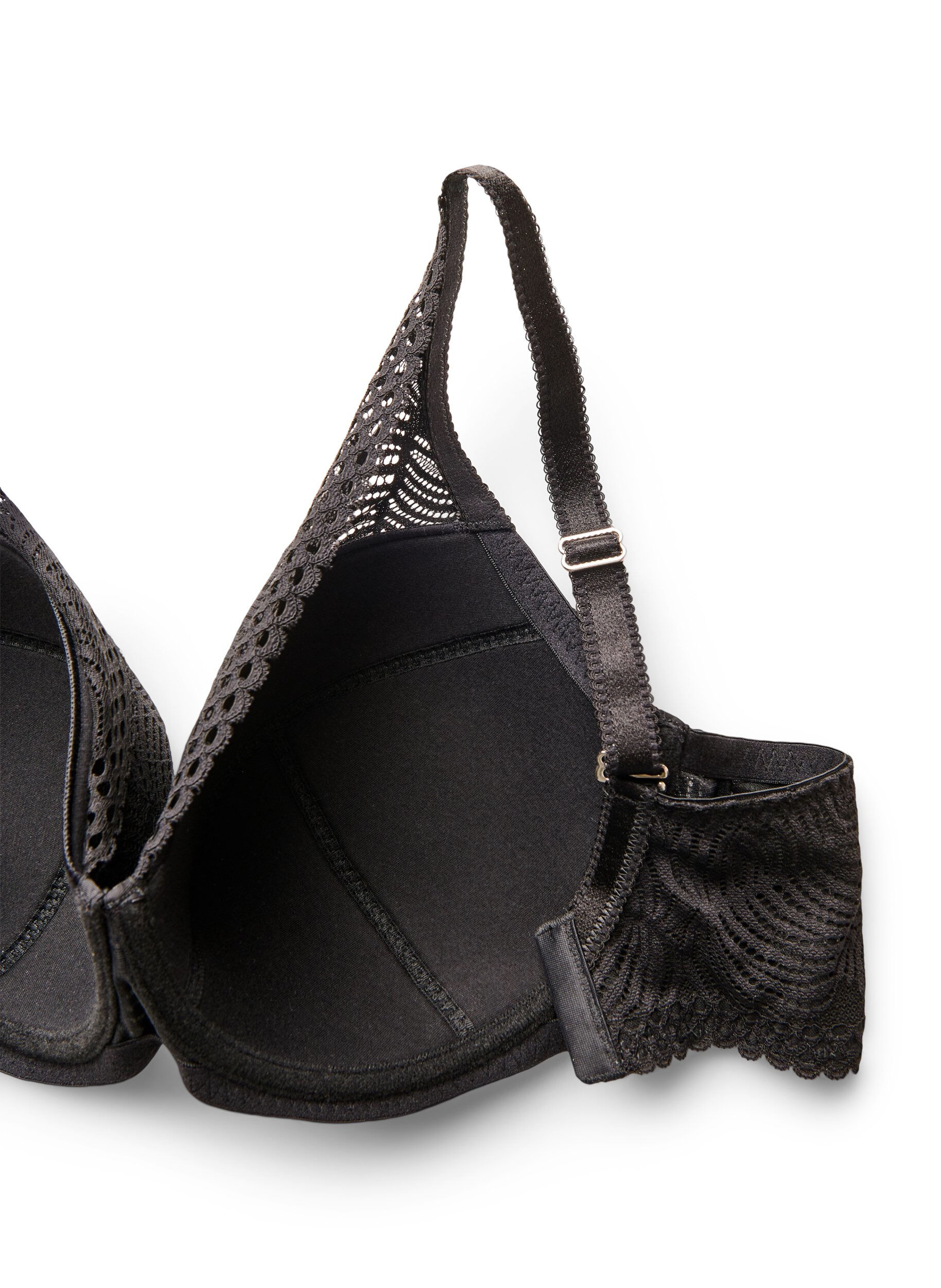 ZizziSpitzen-BH mit gepolsterten Cups, Schwarz, Packshot image number 3