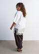 Jerseybluse im Lagenlook mit Spitze, Vanille, Model image number 1