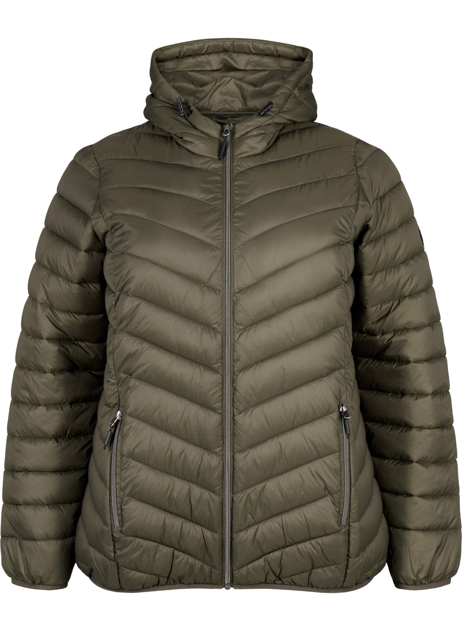 ZizziLeichte Jacke mit Kapuze, Gr&uuml;n, Packshot image number 0