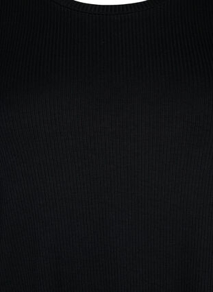 T-Shirt aus Viskose mit Rippstruktur, Black, Packshot image number 2
