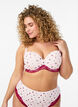 Vorgeformter BH mit Blumenmuster und Spitze, Rot, Model image number 0