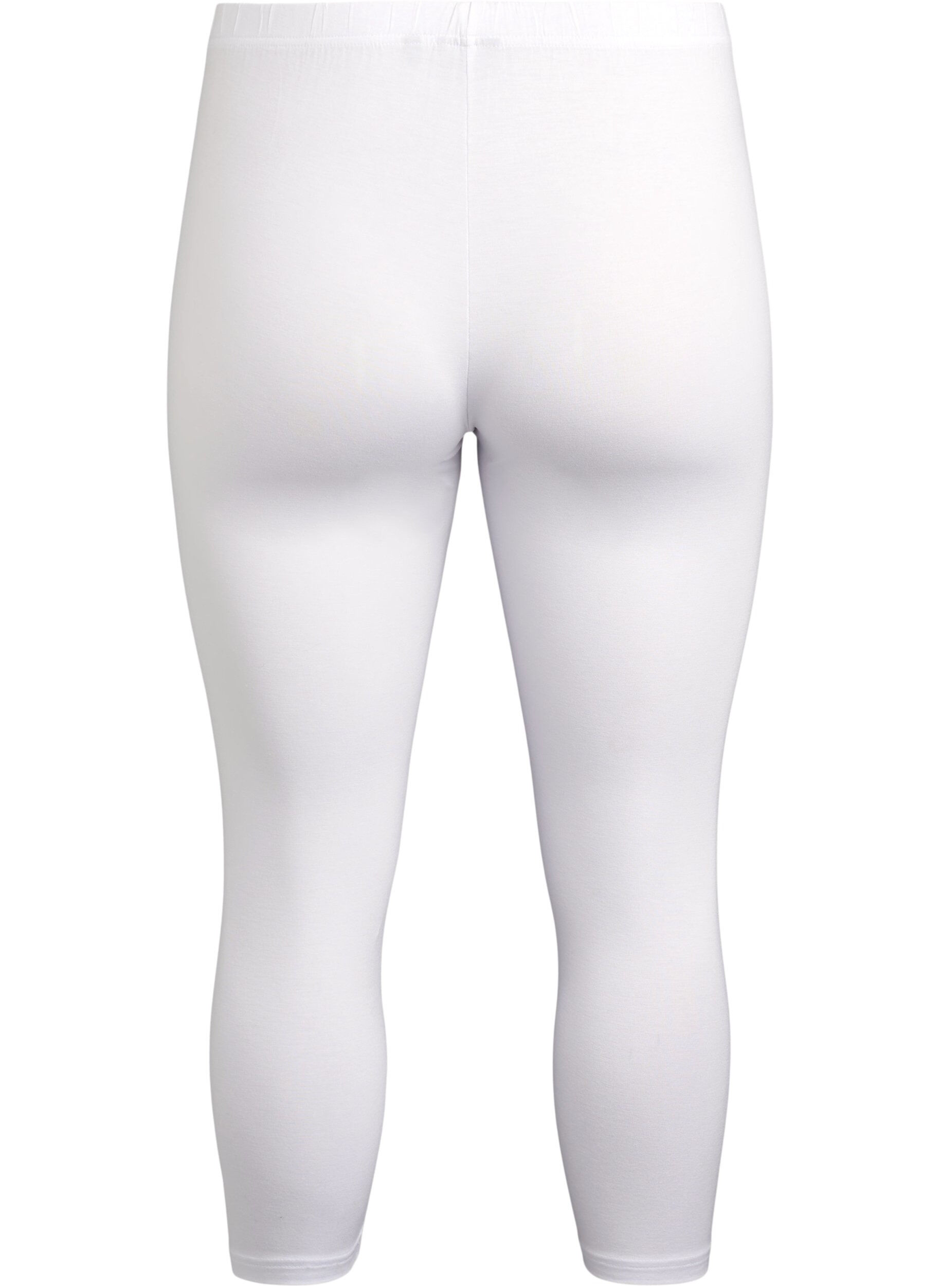 Zizzi Basic 3/4-Leggings aus Viskose, Wei&szlig;, Packshot image number 1