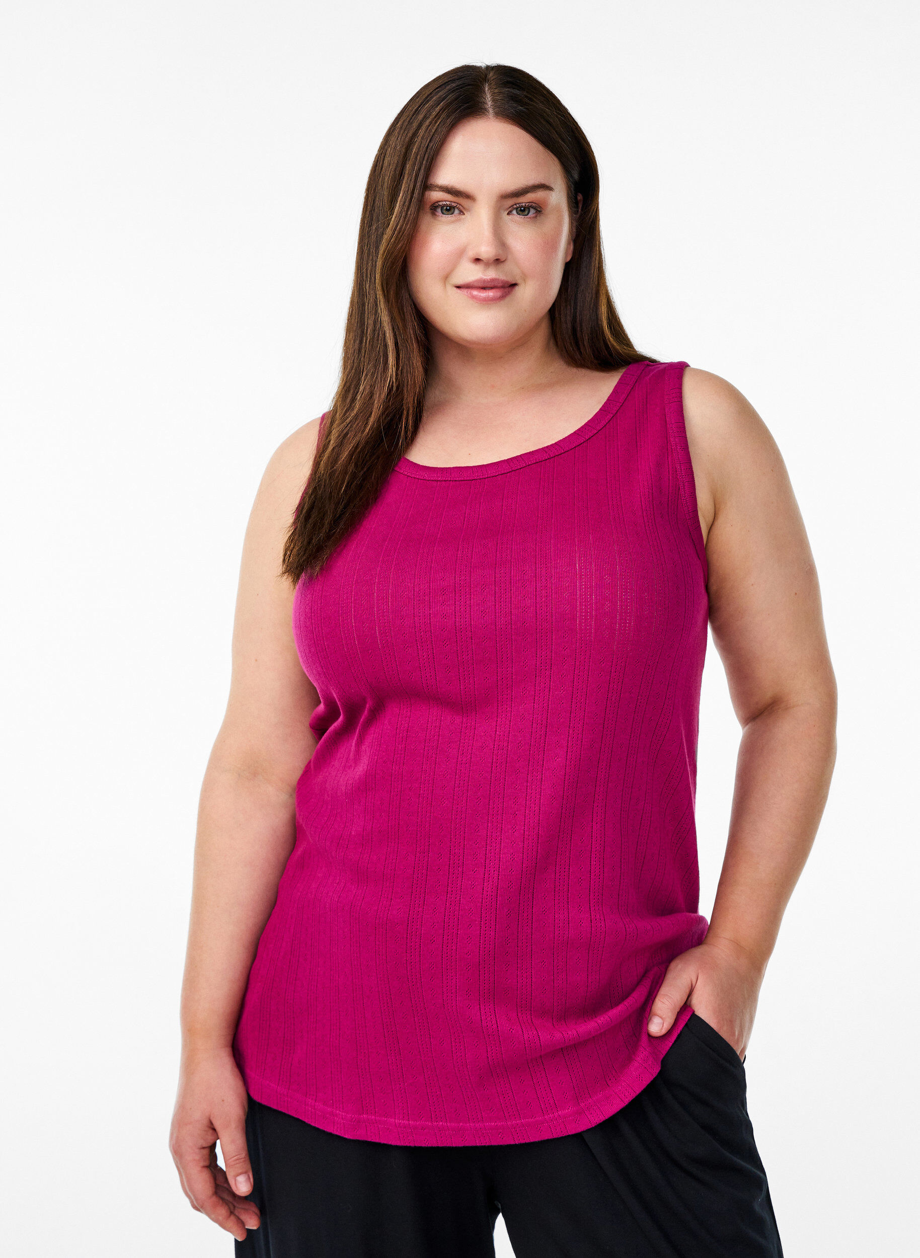 ZizziNachthemd aus Bio-Baumwolle mit Strukturmuster, Pink, Model image number 0