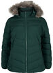 Kurze Steppjacke mit Kapuze, Gr&uuml;n, Packshot image number 0