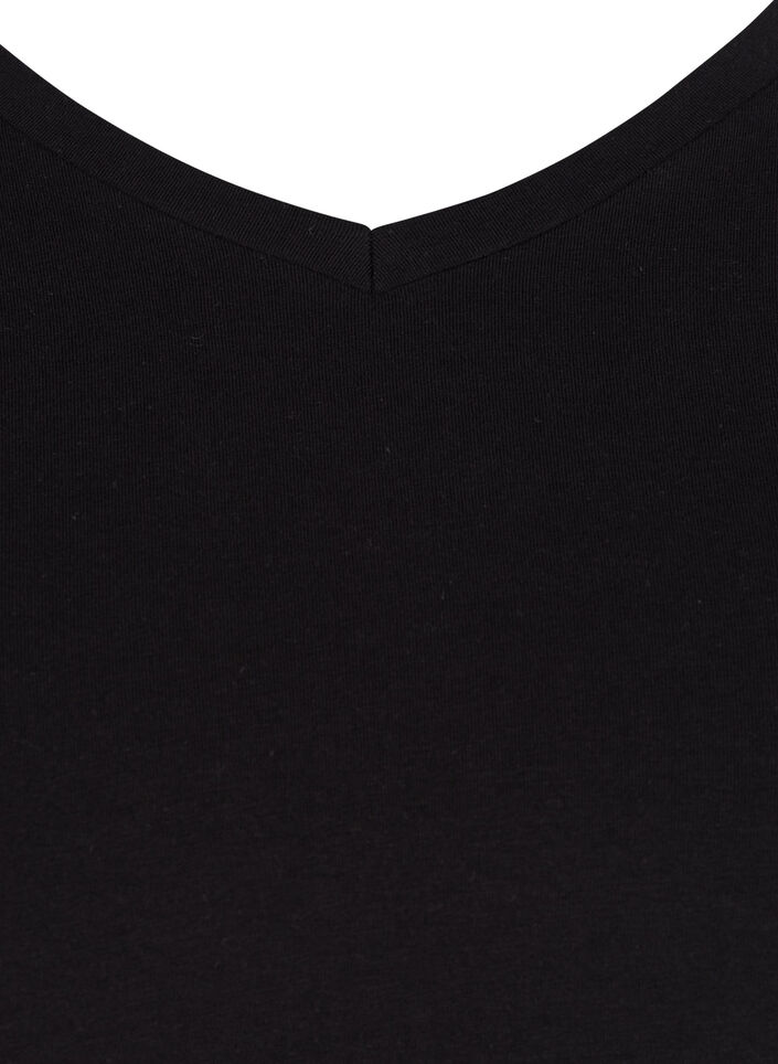 Einfarbiges basic T-Shirt aus Baumwolle, Schwarz, Packshot image number 2