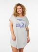 Kurzarm-Nachthemd mit Textaufdruck, Grau, Model image number 0