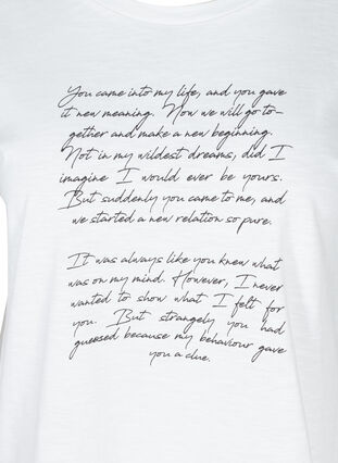 T-Shirt mit Aufdruck in Bio-Baumwolle, Bright White TEXT, Packshot image number 2