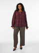Langarmbluse mit Spitzenmuster, Dunkles Bordeaux, Model image number 1