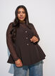 Enganliegende Mesh-Bluse mit langen &Auml;rmeln, Braun, Model image number 0
