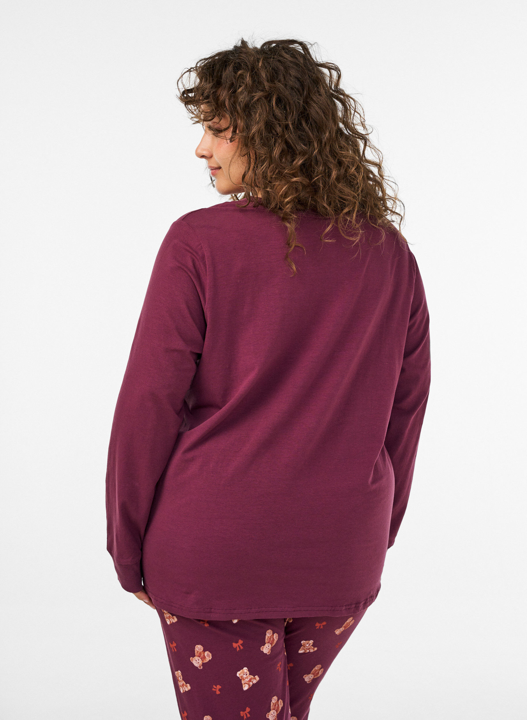 ZizziNachtbluse mit Print, Rot, Model image number 2