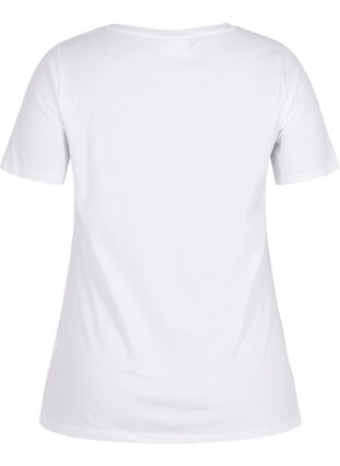 Einfarbiges basic T-Shirt aus Baumwolle, Bright White, Packshot image number 1