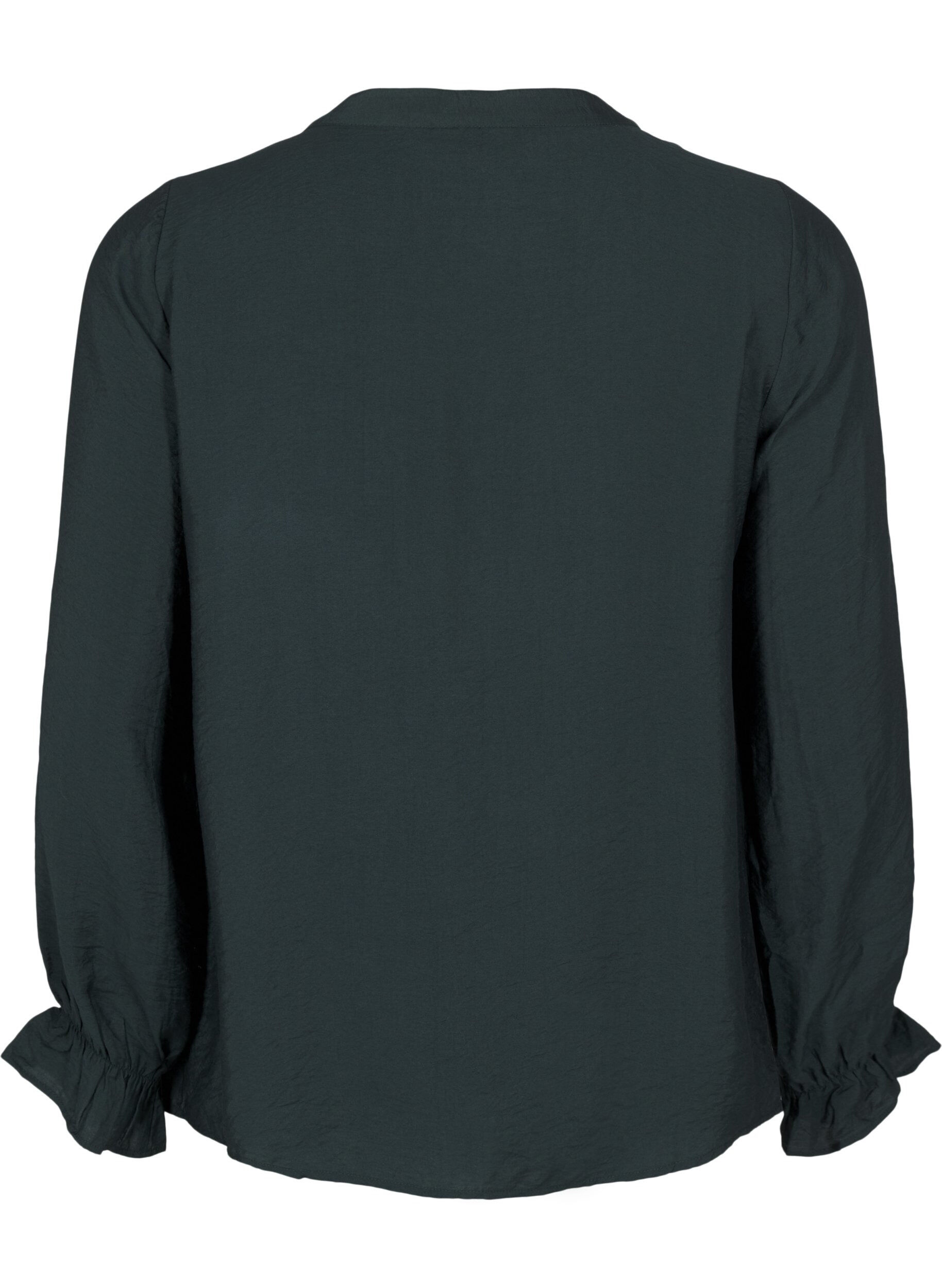 Zizzi Lang&auml;rmlige Bluse mit V-Ausschnitt, Scarab, Packshot image number 1