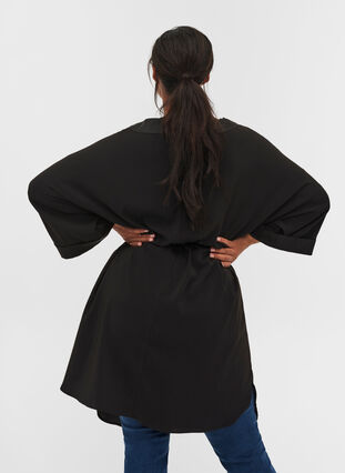 Kimono mit Bindeband, Black, Model image number 1