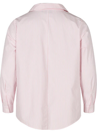 Gestreifte Hemdbluse aus Bio-Baumwolle, Blush Stripe, Packshot image number 1