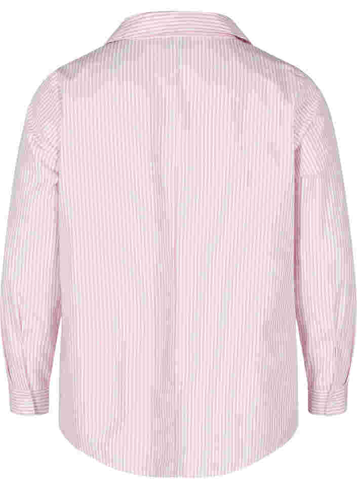 Gestreifte Hemdbluse aus Bio-Baumwolle, Blush Stripe, Packshot image number 1