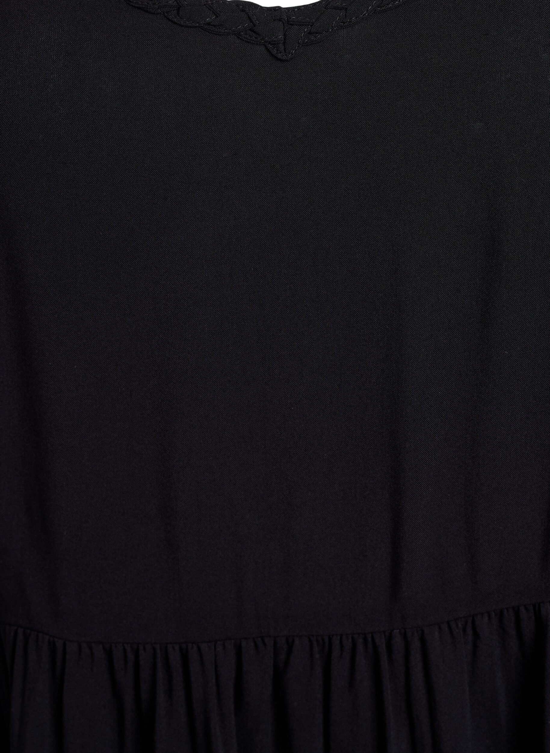 Zizzi Midi-Tr&auml;gerkleid mit gesmoktem R&uuml;ckenteil, Schwarz, Packshot image number 2