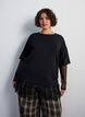 Bluse mit Mesh-&Auml;rmeln und Spitzenbesatz, Schwarz, Model image number 0