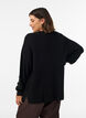 Strickbluse mit Rippstruktur und Knopfdetails, Schwarz, Model image number 2