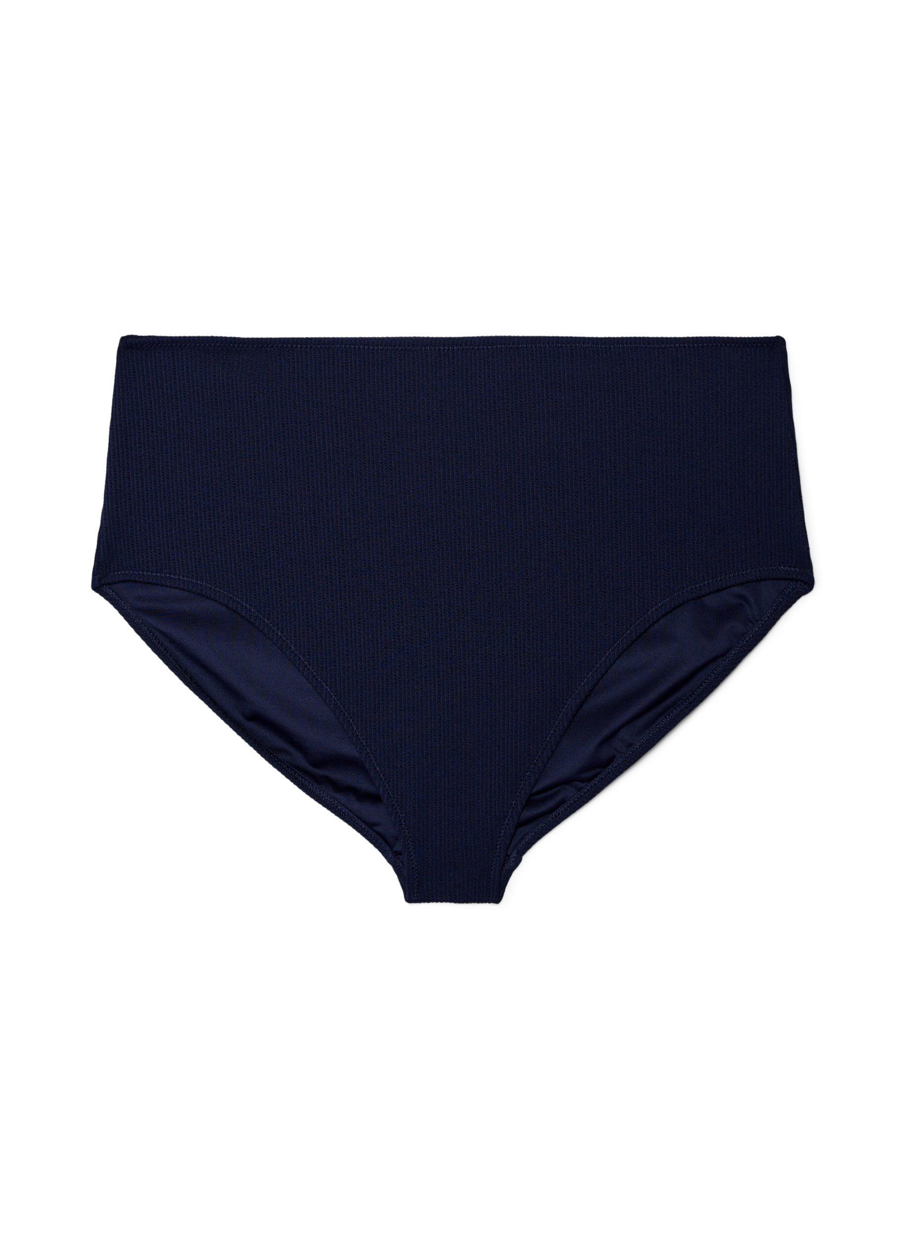 Zizzi Hoch taillierte Bikinihose mit Struktur, Blau, Packshot image number 0
