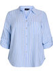 Bluse aus Leinen und Viskose mit 3/4-&Auml;rmeln, Blau, Packshot image number 0