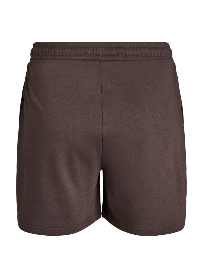 Hoch taillierte Sweatshorts mit Taschen, Braun, Packshot image number 1
