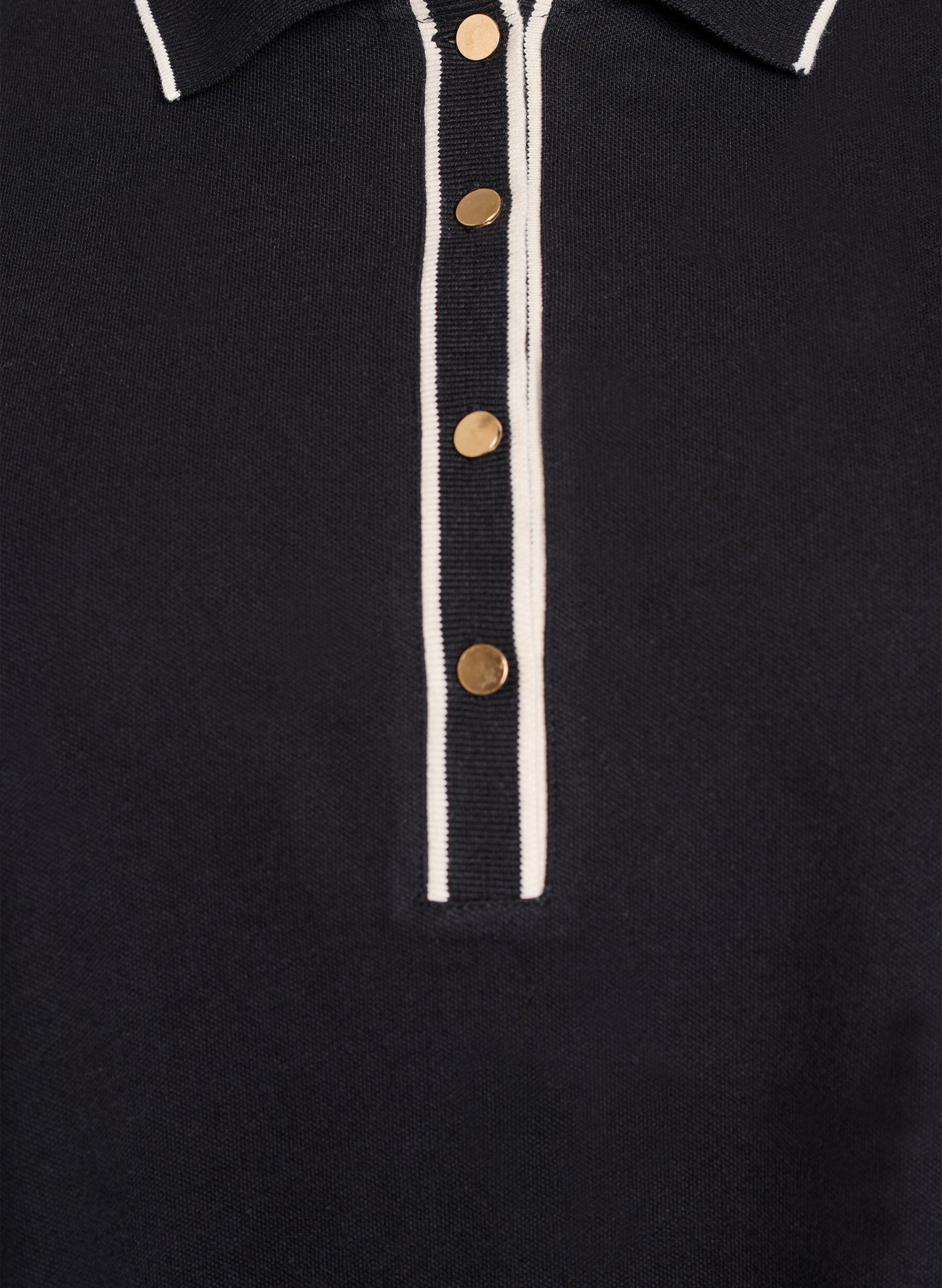 Zizzi Poloshirt mit kurzen &Auml;rmeln, Schwarz, Packshot image number 2