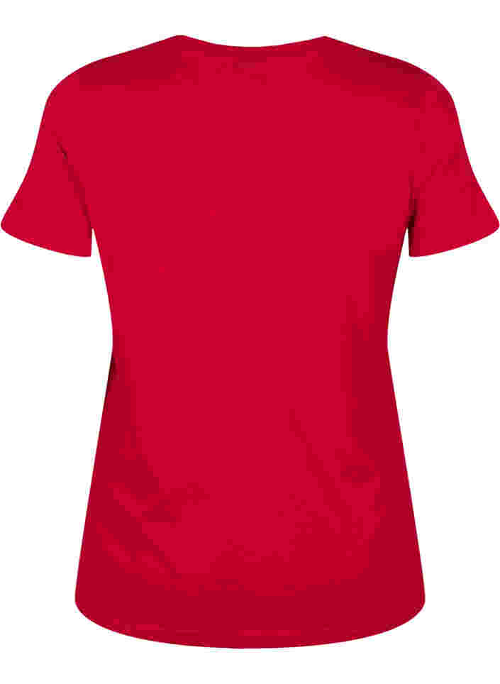Weihnachts-T-Shirt aus Baumwolle, Tango Red Reindeer, Packshot image number 1