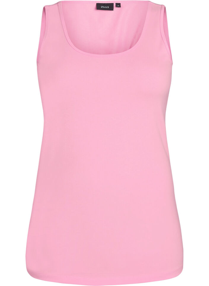 Einfarbiges Basic Top aus Baumwolle, Pink, Packshot image number 0