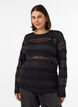 Bluse aus Spitze mit langen &Auml;rmeln, Schwarz, Model image number 0