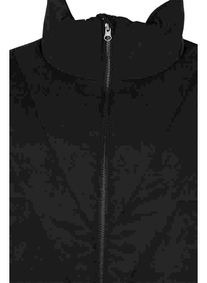 Kurze Winterjacke mit Reißverschluss und hohem Kragen, Black, Packshot image number 2