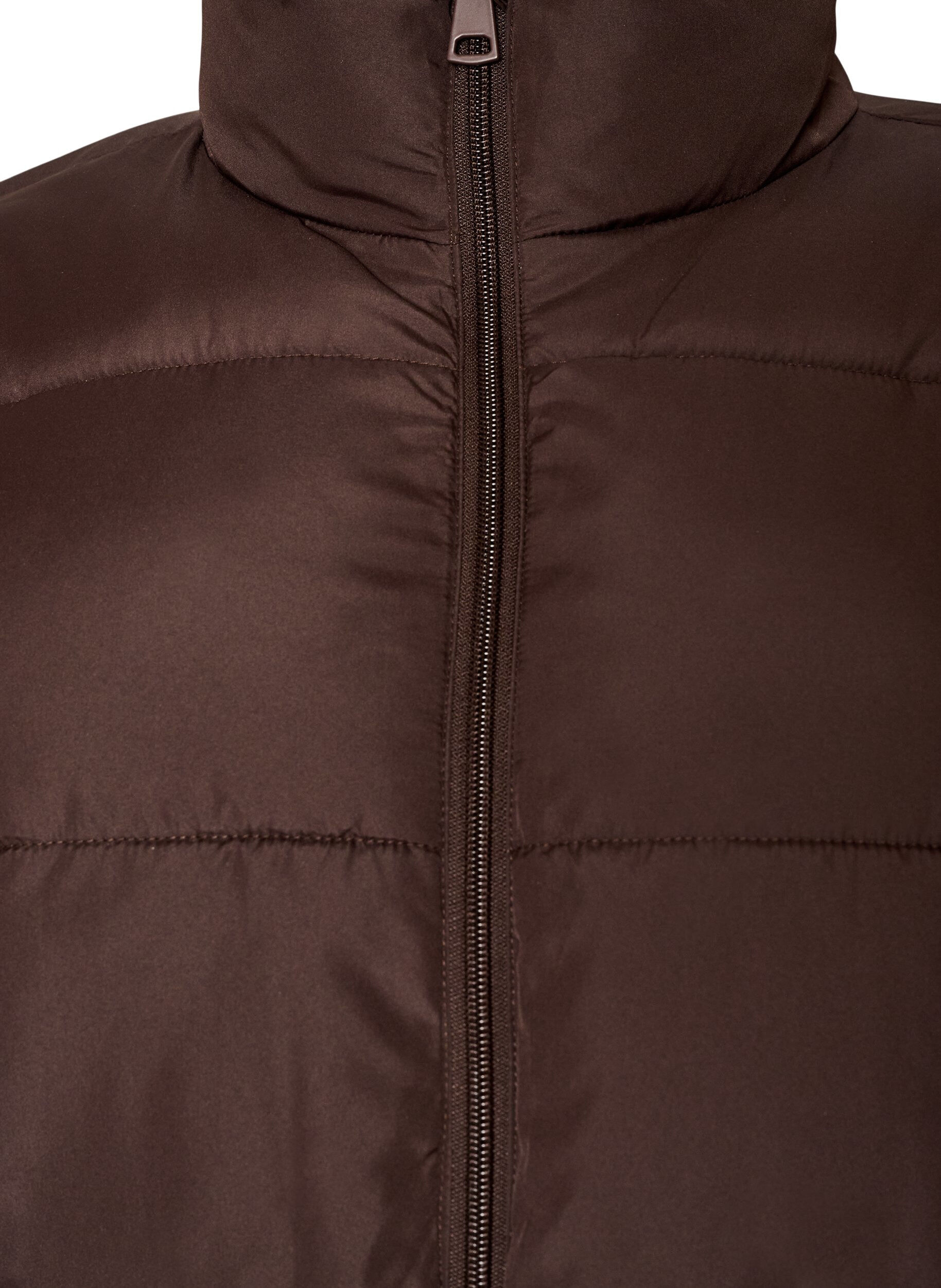 ZizziKurze Pufferjacke mit hohem Kragen, Braun, Packshot image number 2