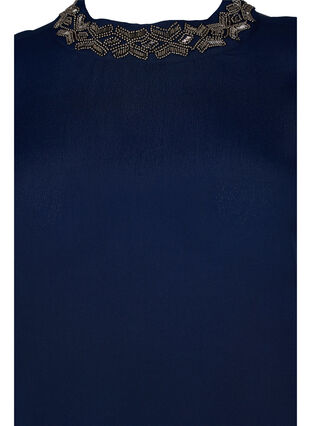 Langärmelige Viskosebluse mit Perlen, Navy Blazer, Packshot image number 2