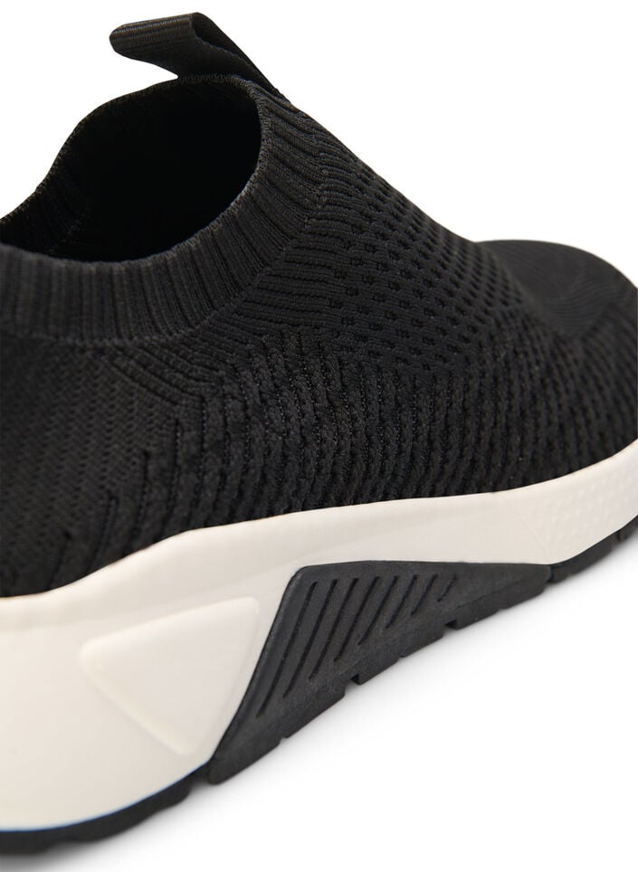 Sneakers aus dehnbarem Strickmaterial, Schwarz, Packshot image number 4
