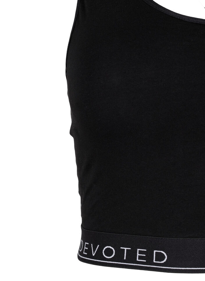 Baumwoll-BH mit Rundhalsausschnitt, Black/Upper Font, Packshot image number 2