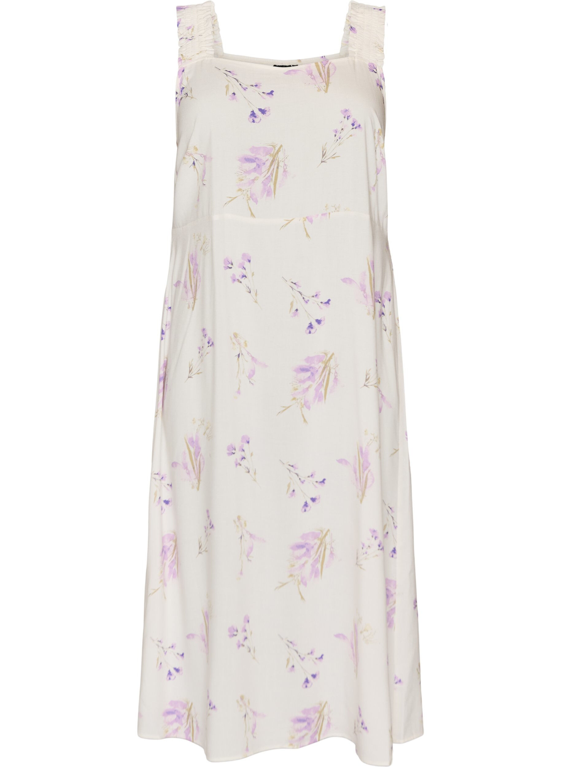 ZizziSommerkleid mit breiten Tr&auml;gern, Wei&szlig;, Packshot image number 0