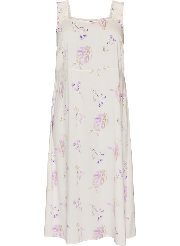 Sommerkleid mit breiten Tr&auml;gern, Wei&szlig;, Packshot image number 0