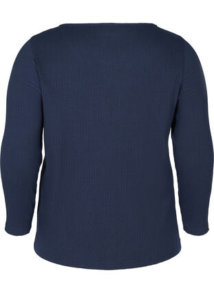 Bluse mit 7/8-Ärmeln und Knöpfen, Navy Blazer, Packshot image number 1