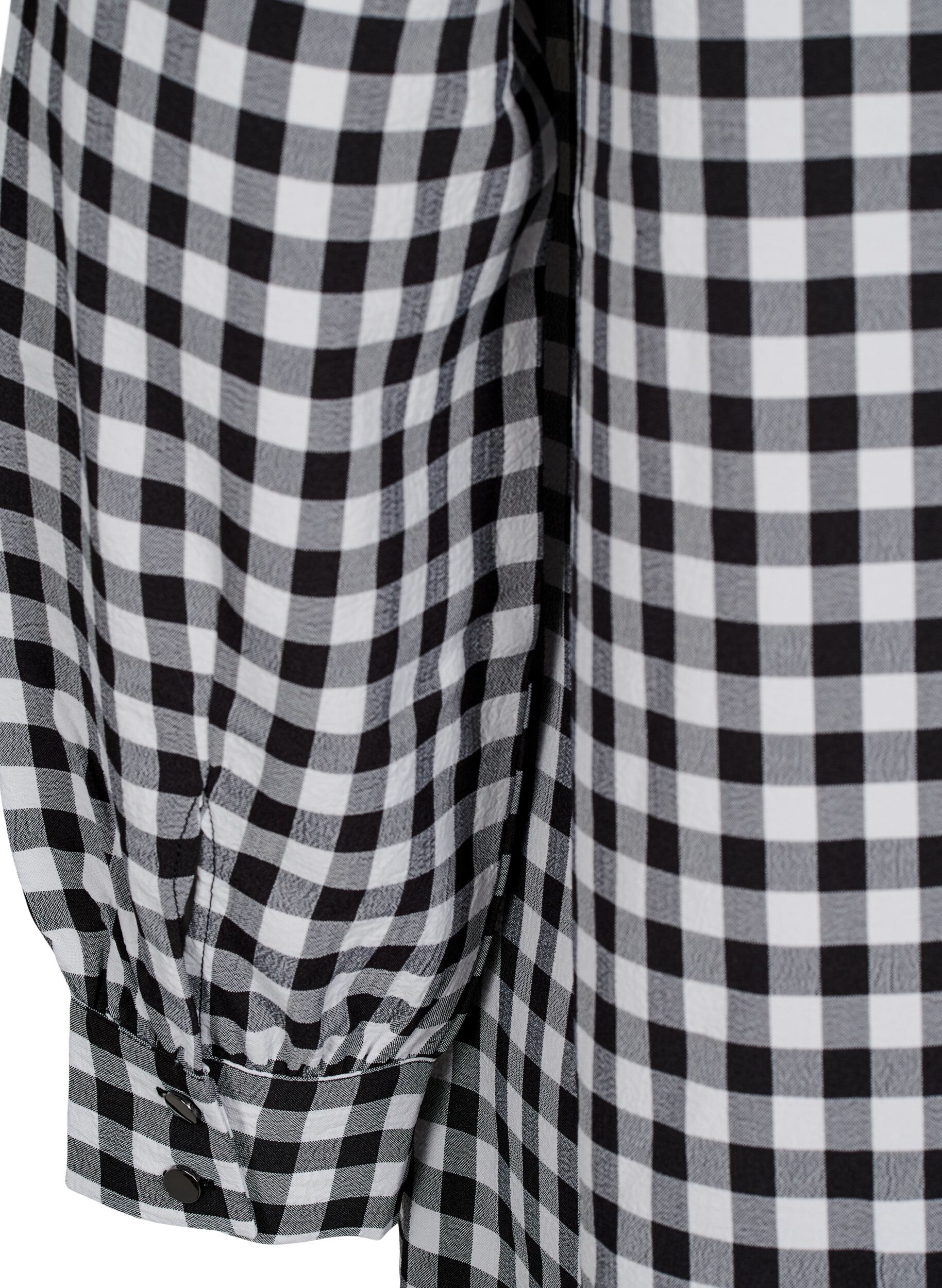 Zizzi Karierte Tunika mit V-Ausschnitt, Black/W. Gingham, Packshot image number 3