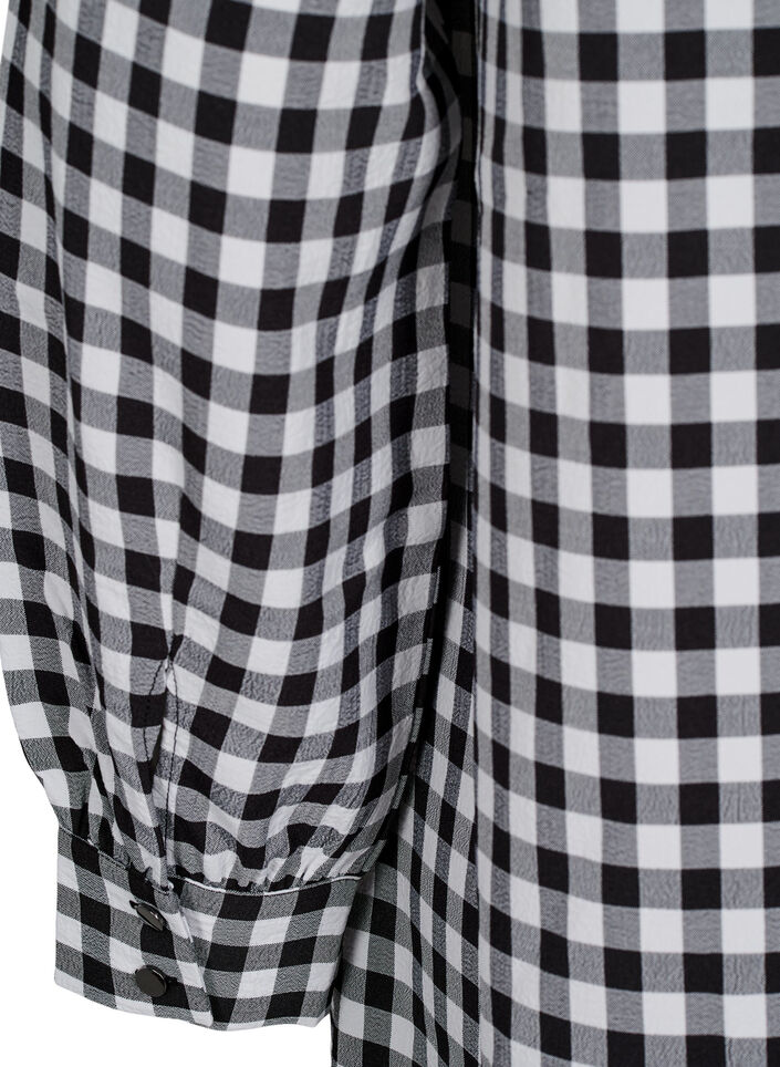 Karierte Tunika mit V-Ausschnitt, Black/W. Gingham, Packshot image number 3