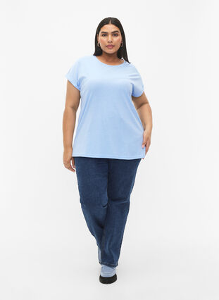 Kurzärmeliges T-Shirt aus einer Baumwollmischung, Serenity, Model image number 2