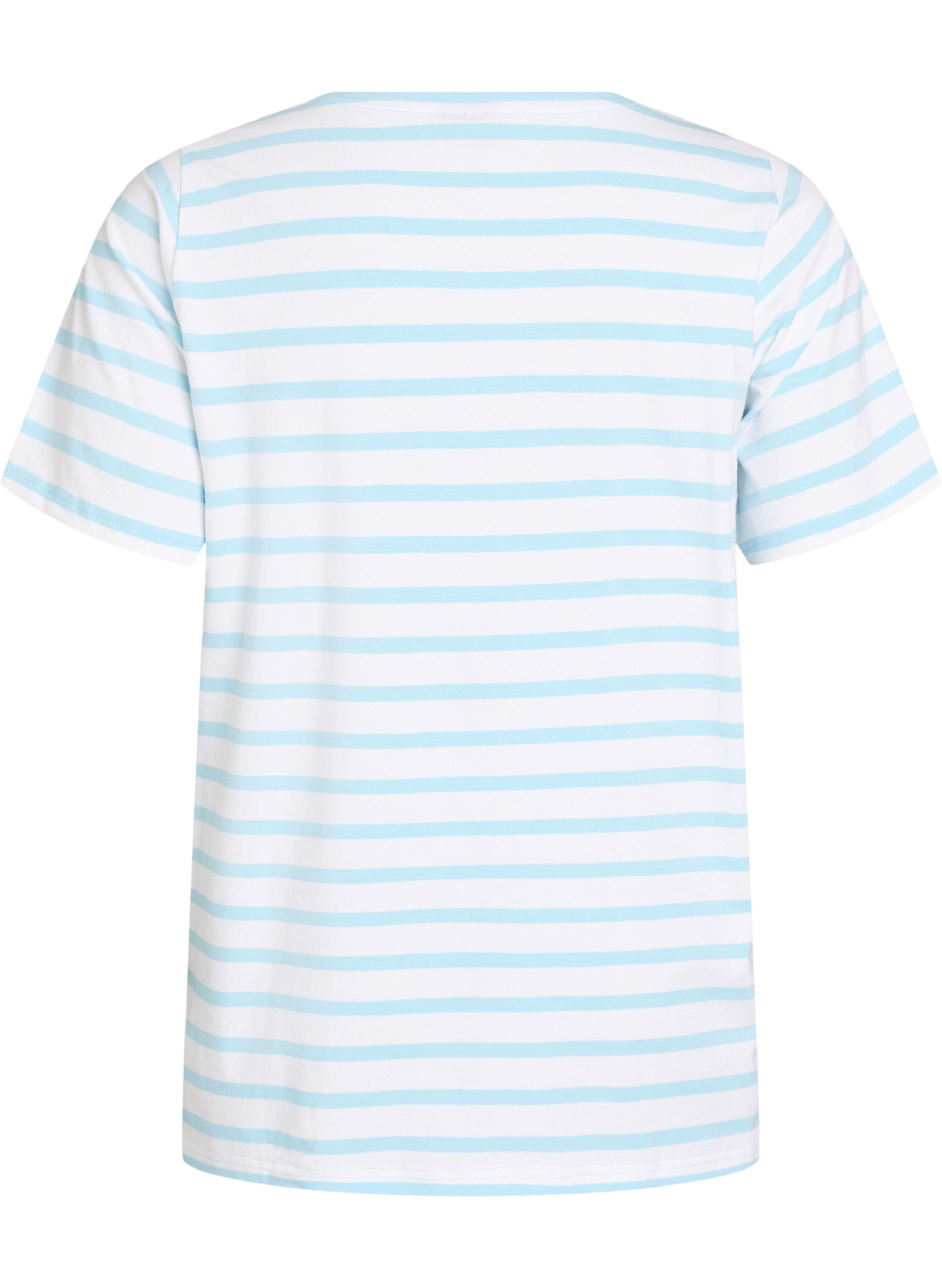 Zizzi Gestreiftes T-Shirt aus Bio-Baumwolle, Blau, Packshot image number 1