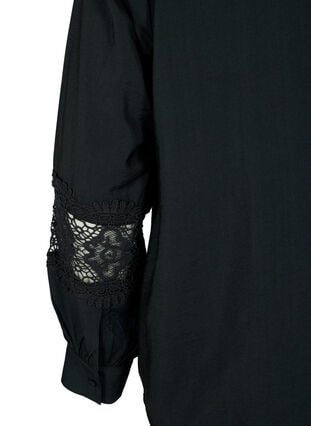  Bluse aus Viskose mit Häkeleien, Black, Packshot image number 3