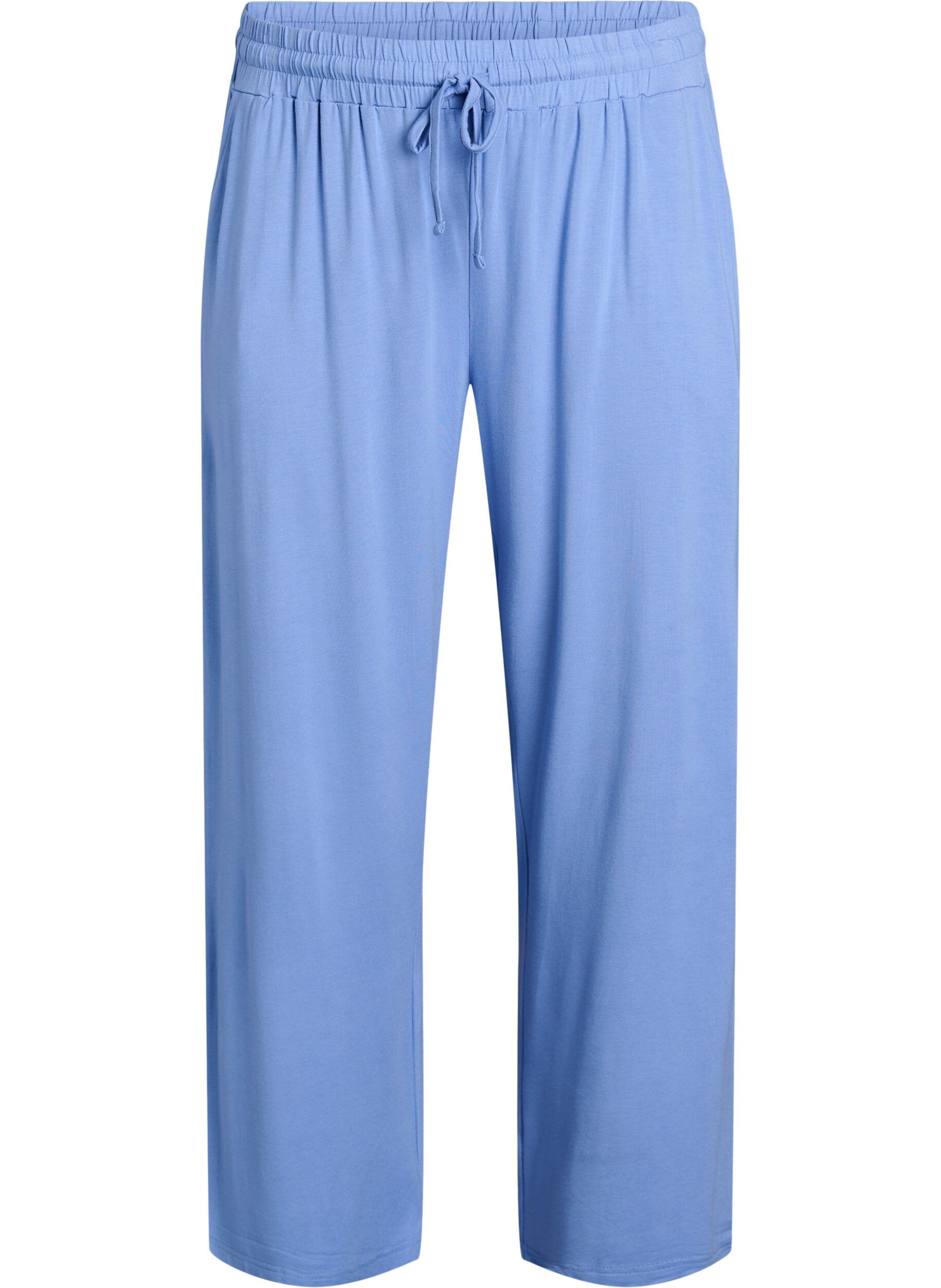 ZizziLockere Nachthose aus Viskose-Jersey mit Taschen, Blau, Packshot image number 0