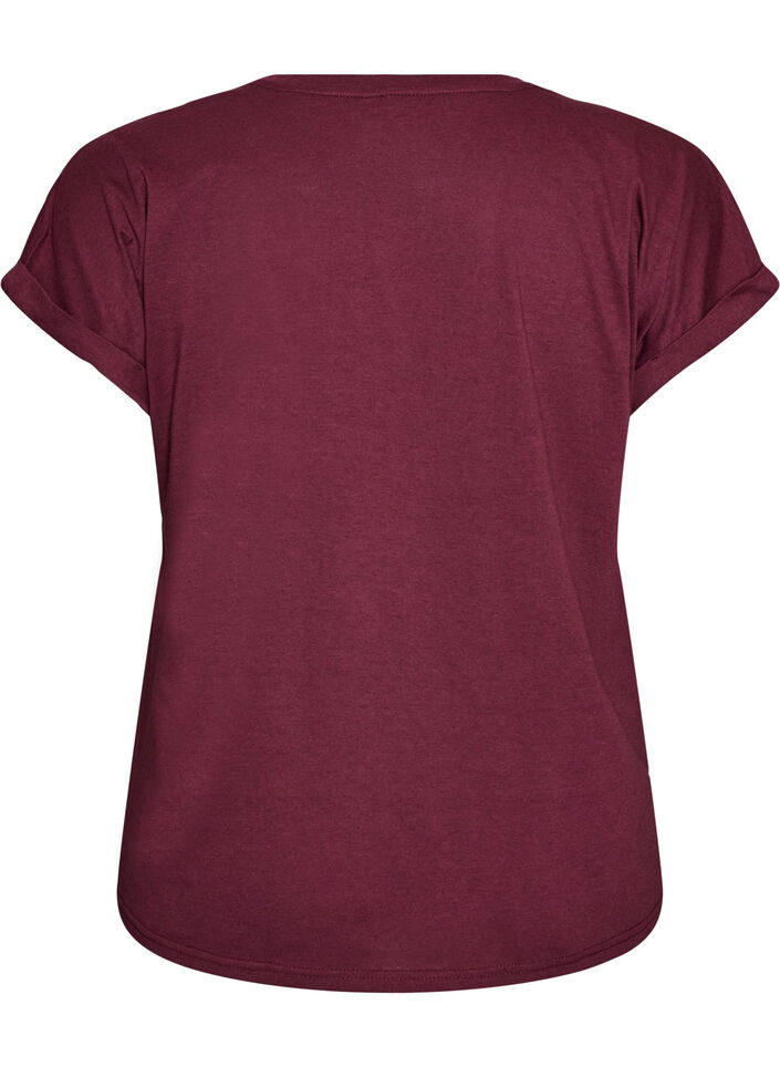 Kurz&auml;rmeliges T-Shirt aus einer Baumwollmischung, Rot, Packshot image number 1